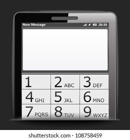 Mobile phone with blank space for your message, vector eps10 illustration
