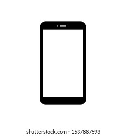 mobile phone with blank white screen display isolated on white background. vector illustration