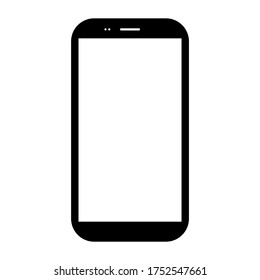 mobile phone with blank white screen isolated on white background. vector illustration
