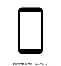 teléfono móvil con pantalla blanca en blanco aislado en fondo blanco