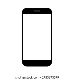 teléfono móvil con pantalla blanca en blanco aislada en fondo blanco. ilustración vectorial