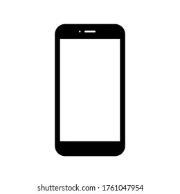 Mobiltelefon mit weißem, weißem Bildschirm einzeln auf weißem Hintergrund. Vektorgrafik
