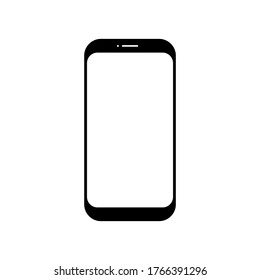 mobile phone with blank white screen isolated on white background. vector illustration 