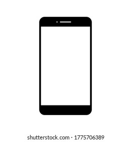 teléfono móvil con pantalla blanca en blanco aislado en fondo blanco