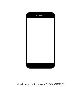 mobile phone with blank white screen isolated on white background. vector illustration