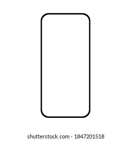 mobile phone with blank white screen isolated on white background