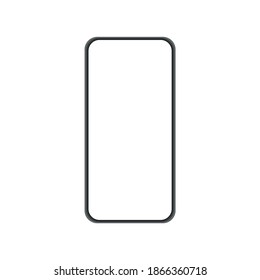 Mobile phone blank, white screen design. Modern digital device template. Vector mobile set device concept,Smartphone, mobile phone, iPhone on white background,Transparent black and white mobile phone.