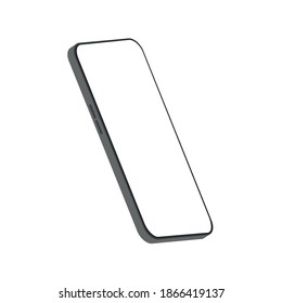 Mobile phone blank, white screen design. Modern digital device template. Vector mobile set device concept,Smartphone, mobile phone, iPhone on white background,Transparent black and white mobile phone.