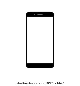 mobile phone with blank white screen with blank white screen isolated on white background. vector illustration