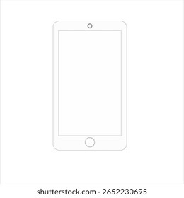 Mobile phone, blank white screen for white background scene composition