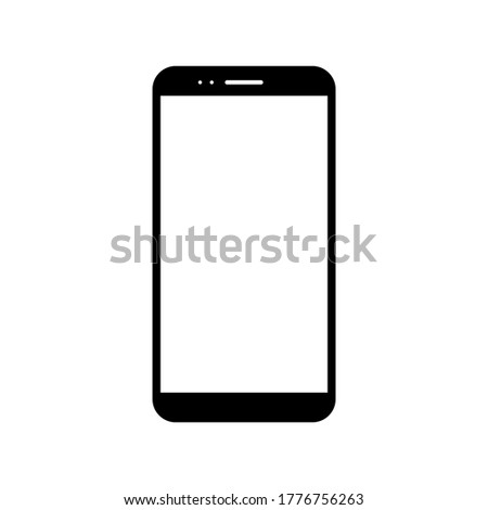 mobile phone with blank white screen isolated on white background. vector illustration