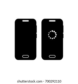Mobile phone .Booting Mobile phone icon ,black sign design 