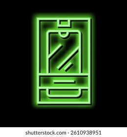 mobile phone box neon light sign vector. mobile phone box illustration