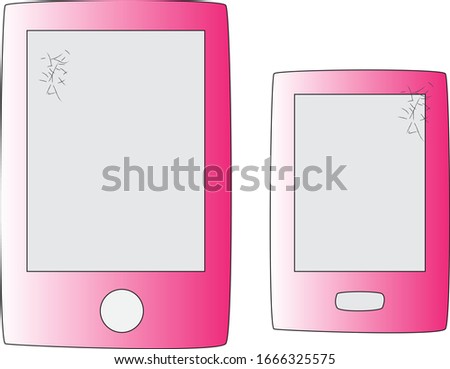 Mobile phone broken screen Slight cracks