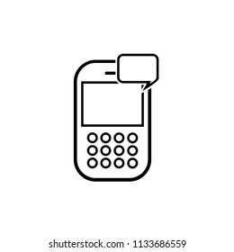 Mobile phone with bubble speech icon