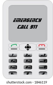 mobile phone with call 911 text