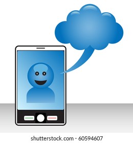 Burbuja de conversación de llamadas telefónicas.