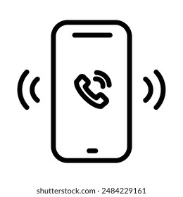 Mobile Phone call icon design in filled and outlined style