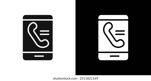 Ícone de chamada do telefone celular Conjunto de preenchimento plano