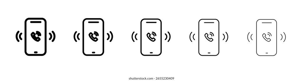 Ícone de chamada do telefone celular ilustração plana definir logotipo