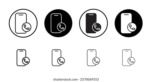 Mobile Phone call icon Outline vector for web ui