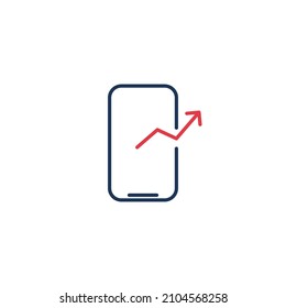 Mobile Phone call line icon. linear style sign for mobile concept and web design. Smartphone outgoing call outline vector icon. Symbol, logo illustration. Vector graphics