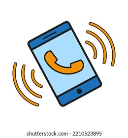 Mobile Phone Call. Logo Design. Chat Message Icon. Call Symbol. Internet Communication. Vector Illustration. Stock Image. 