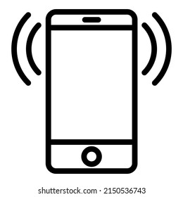 Mobile Phone Call Ring Flat Icon Isolated On White Background
