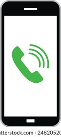 mobile phone call with screen vector design