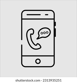 teléfono móvil con una imagen vectorial de icono de llamada