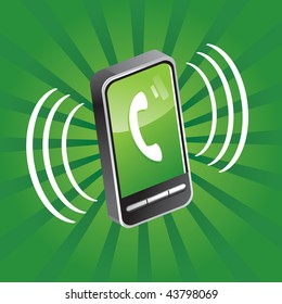 mobile phone calling - vector illustration