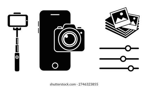 Mobile phone with a camera icon