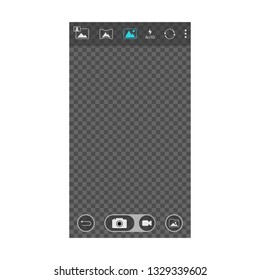 Mobile phone camera interface.Empty background.