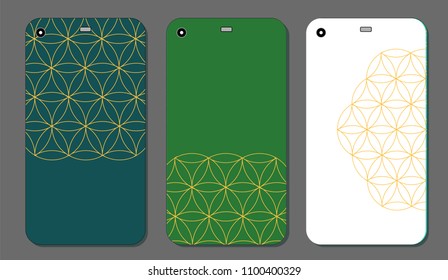 Mobile phone case design. Abstract decorative ornament. Vector graphics.
