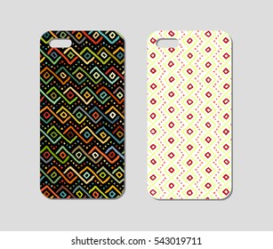 Mobile phone case design. Abstract decorative ornament. Vector graphics.