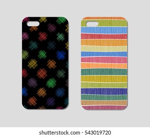 Mobile phone case design. Abstract decorative ornament. Vector graphics.