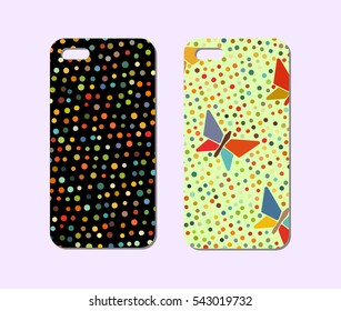 Mobile phone case design. Abstract decorative ornament. Vector graphics.