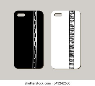 Mobile phone case design. Abstract decorative ornament. Vector graphics.