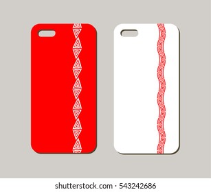 Mobile phone case design. Abstract decorative ornament. Vector graphics.