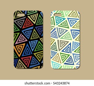 Mobile phone case design. Abstract decorative ornament. Vector graphics.