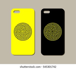 Mobile phone case design. Abstract decorative ornament. Vector graphics.