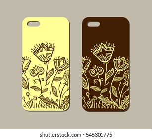 Mobile phone case design. Abstract decorative ornament. Vector graphics.