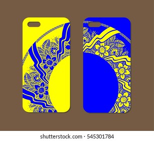 Mobile phone case design. Abstract decorative ornament. Vector graphics.