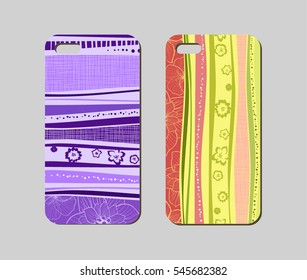Mobile phone case design. Abstract decorative ornament. Vector graphics.