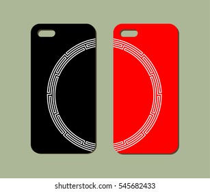 Mobile phone case design. Abstract decorative ornament. Vector graphics.