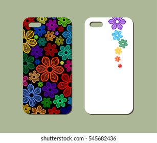 Mobile phone case design. Abstract decorative ornament. Vector graphics.