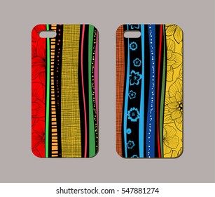 Mobile phone case design. Abstract decorative ornament. Vector graphics.