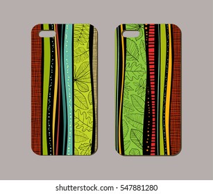 Mobile phone case design. Abstract decorative ornament. Vector graphics.