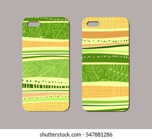 Mobile phone case design. Abstract decorative ornament. Vector graphics.
