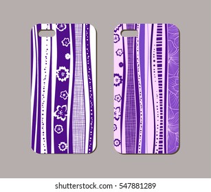 Mobile phone case design. Abstract decorative ornament. Vector graphics.